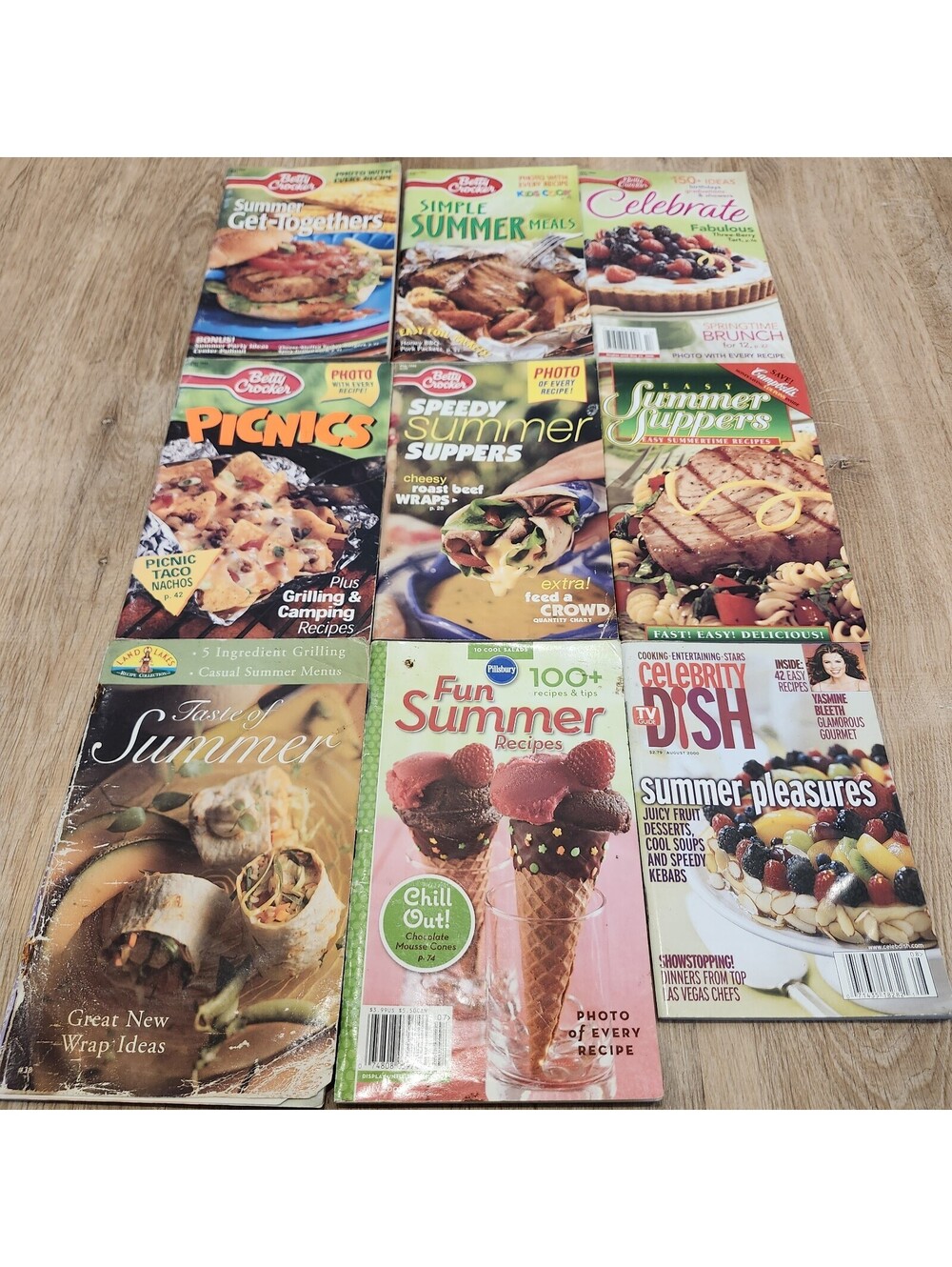 (9) Vtg Picnic Summer Recipes Cookbook Booklet Entrees, Sides, Grill, Desserts